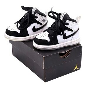 Jordan 1 Mid SE TD White Black Multi-Color Sneakers DN4322-100 Toddler 4C NIB